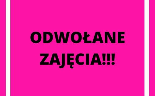 Odwołane zajęcia 04-08.11.2024